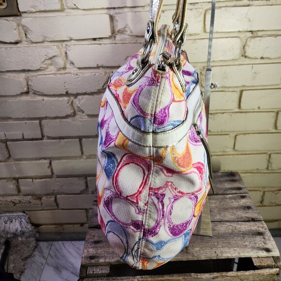 Coach Poppy Dream Signature C's Colorful Tote Bag - Picture 6 of 15
